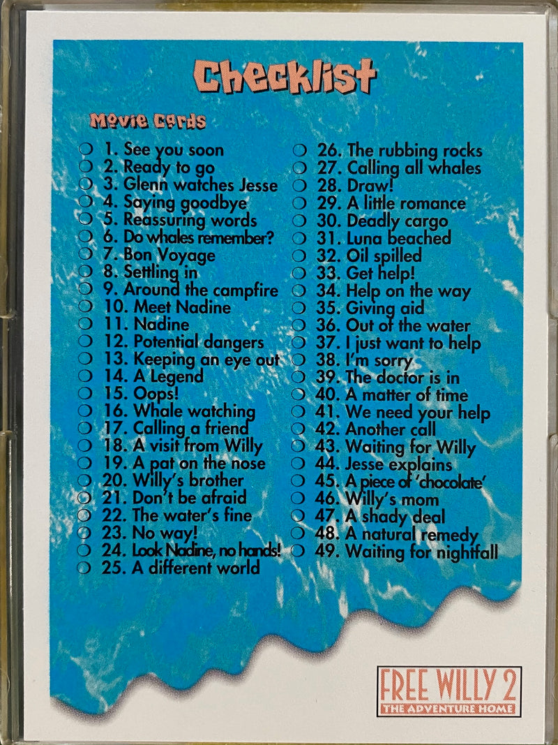 Free Willy 2 Movie Base Card Set 99 Cards Skybox 1995   - TvMovieCards.com