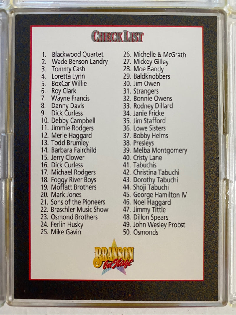 Branson on Stage Base Card Set 100 Cards NAC/Hit Cards International 1992   - TvMovieCards.com