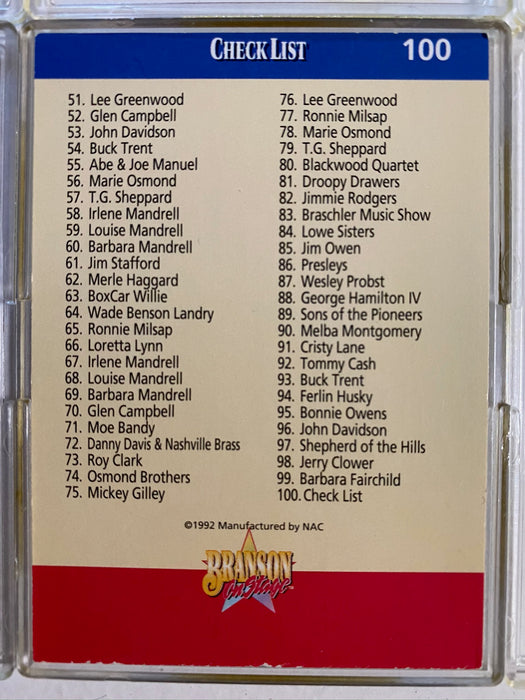 Branson on Stage Base Card Set 100 Cards NAC/Hit Cards International 1992   - TvMovieCards.com