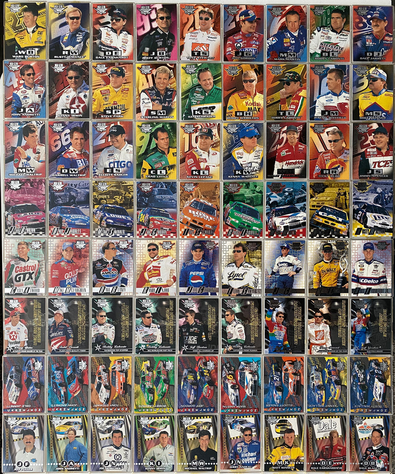 2000 Wheels High Gear Complete Racing 72 Card Set NASCAR - Earnhardt Gordon   - TvMovieCards.com