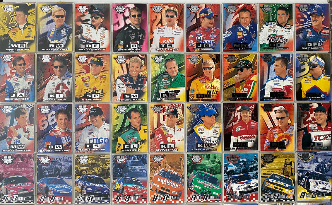 2000 Wheels High Gear Complete Racing 72 Card Set NASCAR - Earnhardt Gordon   - TvMovieCards.com