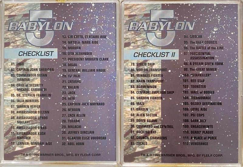 1995 Babylon 5 Premier Edition Ultra Trading Card Base Set of 120 Fleer   - TvMovieCards.com