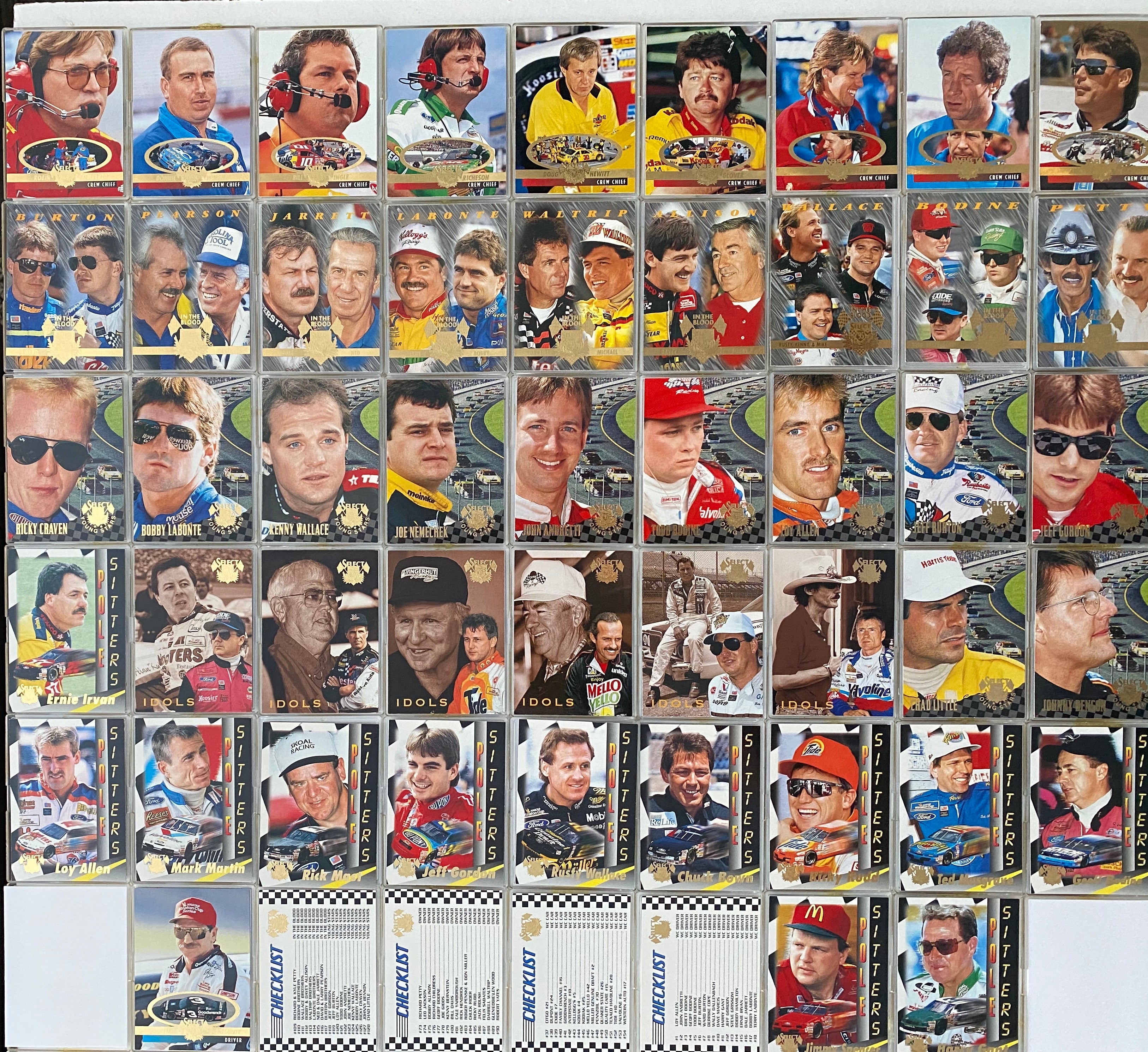 1994-95 Select Premier Edition Complete Racing 150 Card Set NASCAR