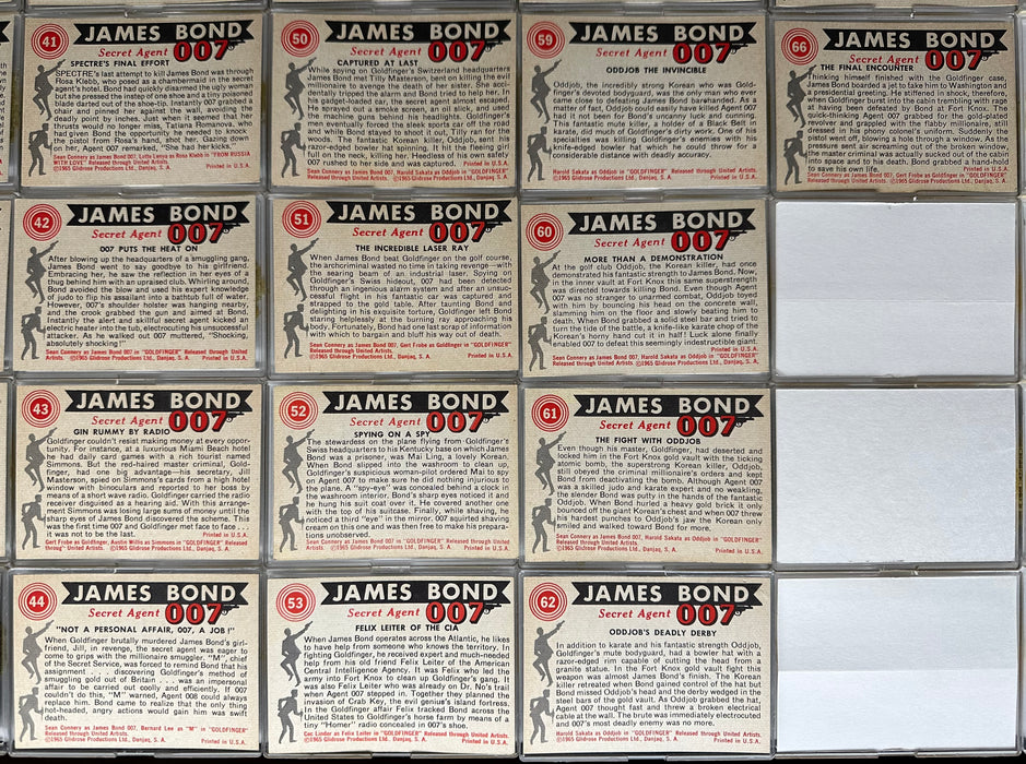 James Bond Movies 1965 Philadelphia Gum Vintage Trading Card Set 66/66 Cards   - TvMovieCards.com