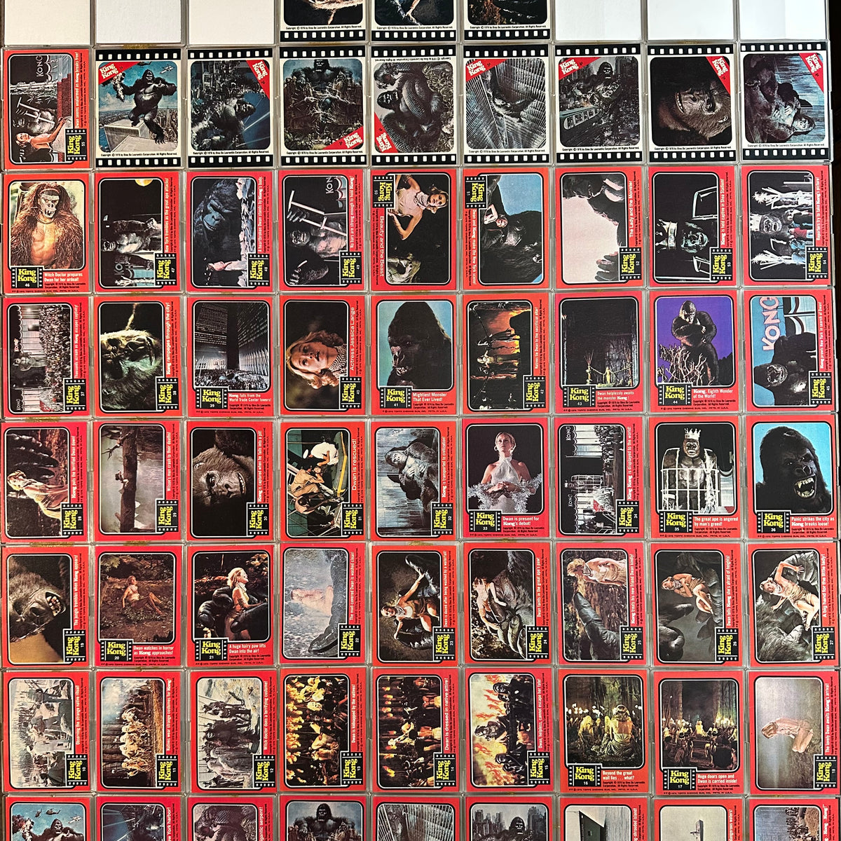 King Kong 1976 Topps Complete Vintage Trading Card Set 55 Cards +