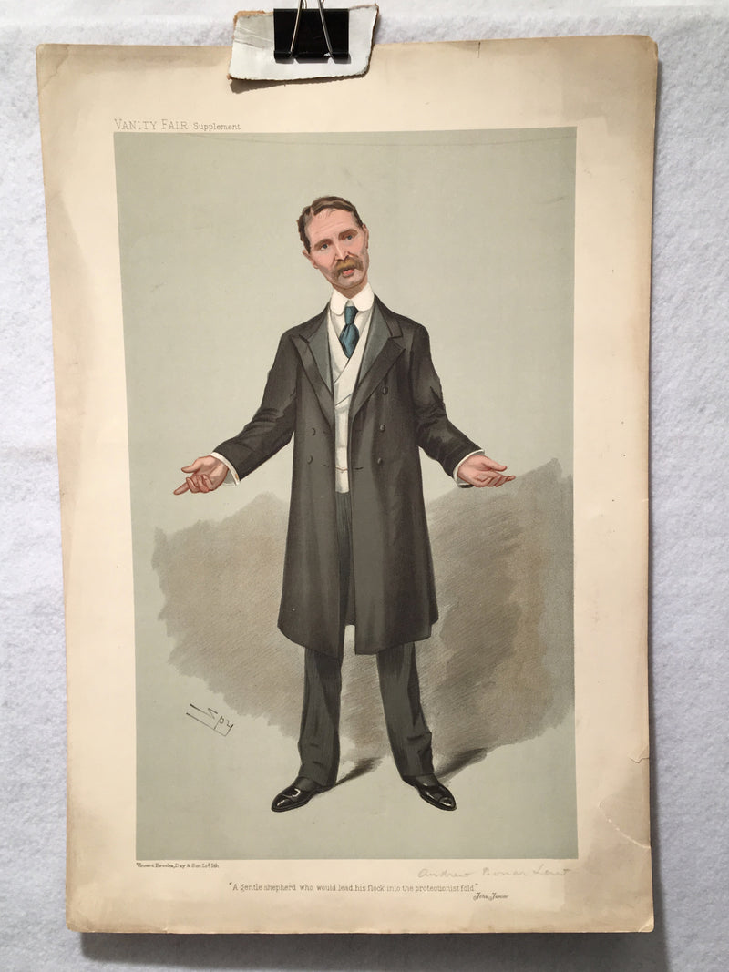 Vanity Fair Cartoon Supplement "Andrew Bonar Law" Prime Minister Spy 1905   - TvMovieCards.com