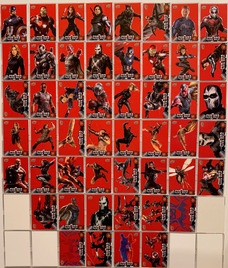 Captain America Civil War Movie Retail Red Base Card Set 50 Cards   - TvMovieCards.com