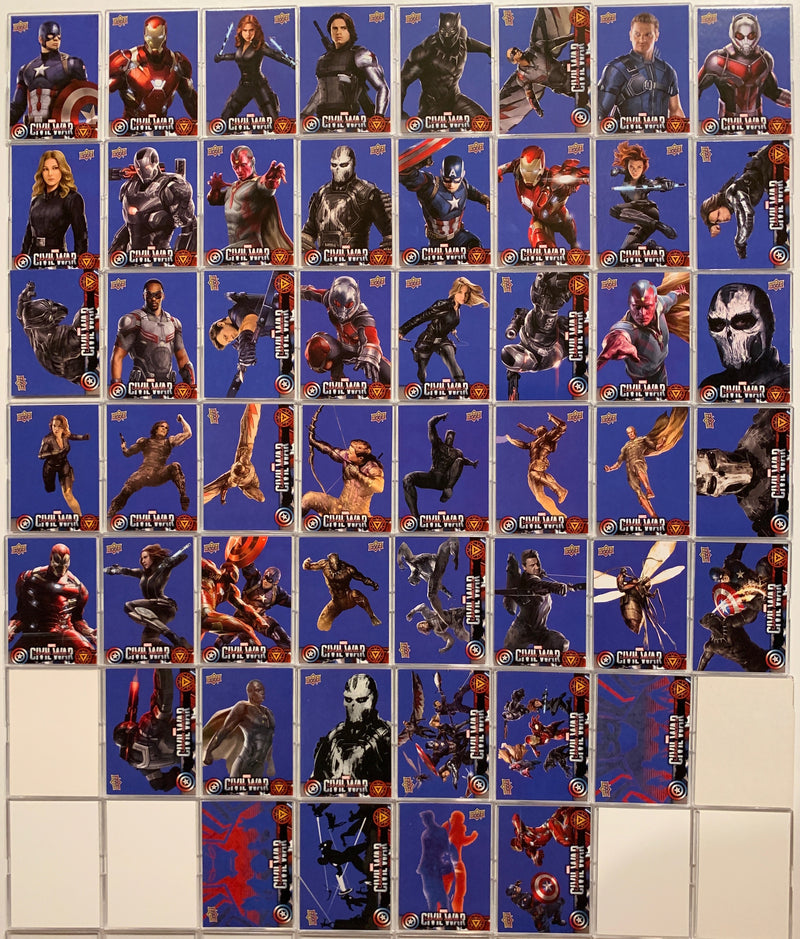 Captain America Civil War Movie Retail Blue Base Card Set 50 Cards   - TvMovieCards.com