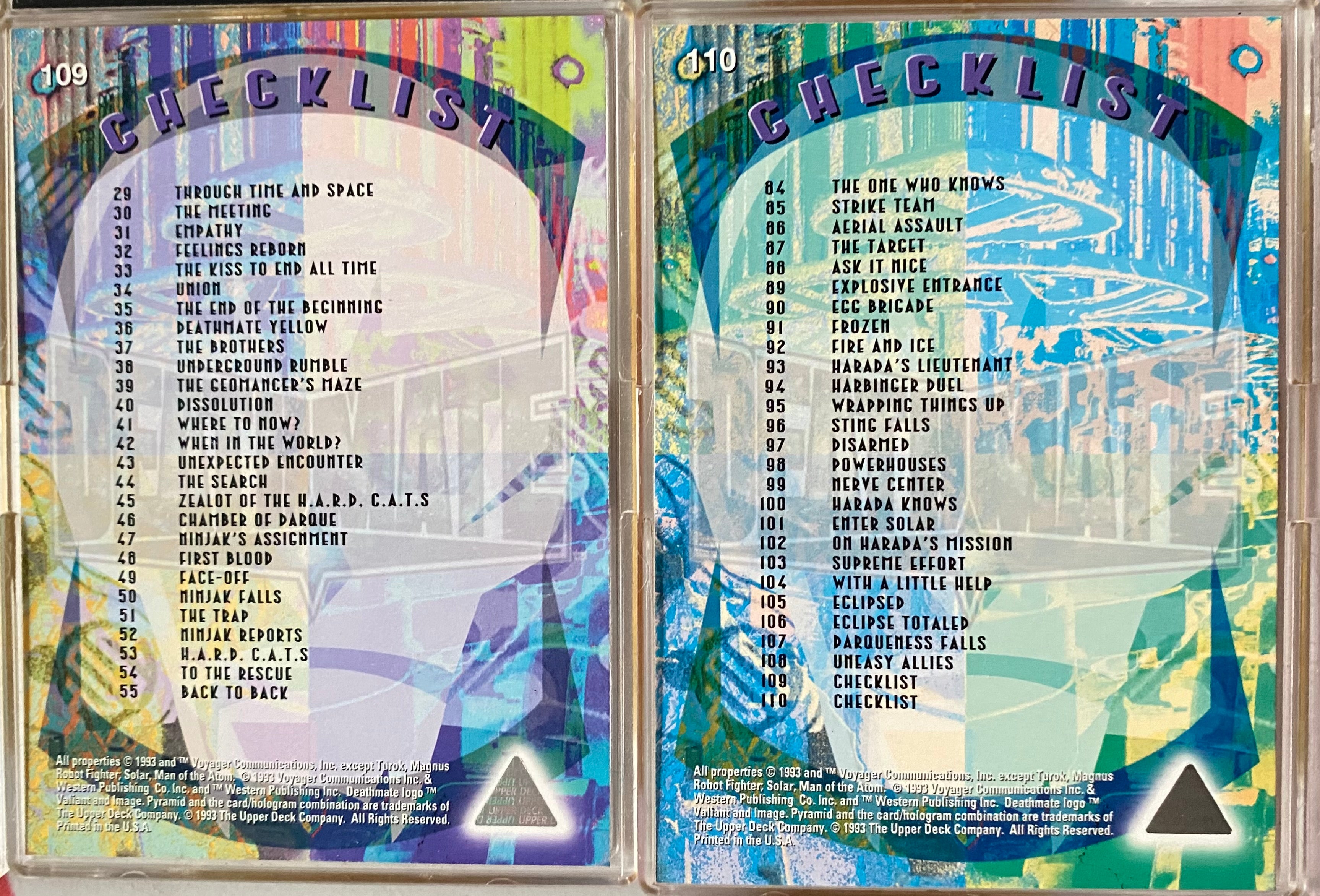 1993 Deathmate: Crossover Base Trading Card Set 110 Cards Upper