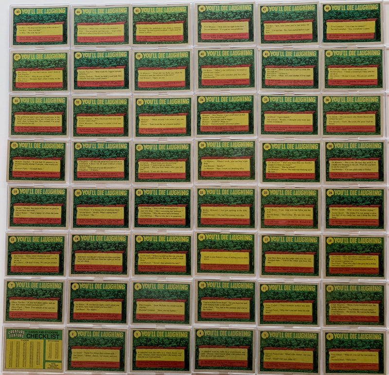 Creature Feature You'll Die Laughing Vintage Card Set 88 Cards Topps 1980   - TvMovieCards.com