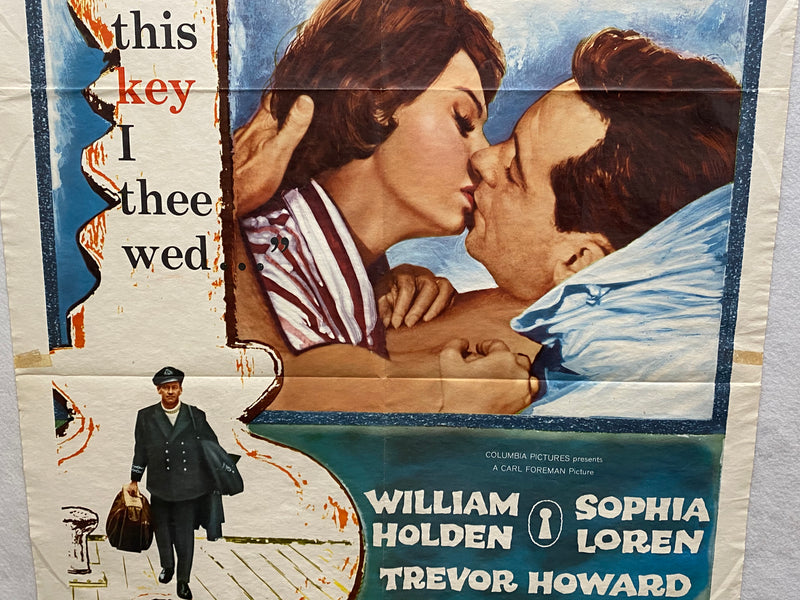 1958 The Key 1SH Movie Poster 27 x 41 William Holden Sophia Loren Trevor Howard   - TvMovieCards.com