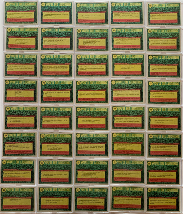 Creature Feature You'll Die Laughing Vintage Card Set 88 Cards Topps 1980   - TvMovieCards.com
