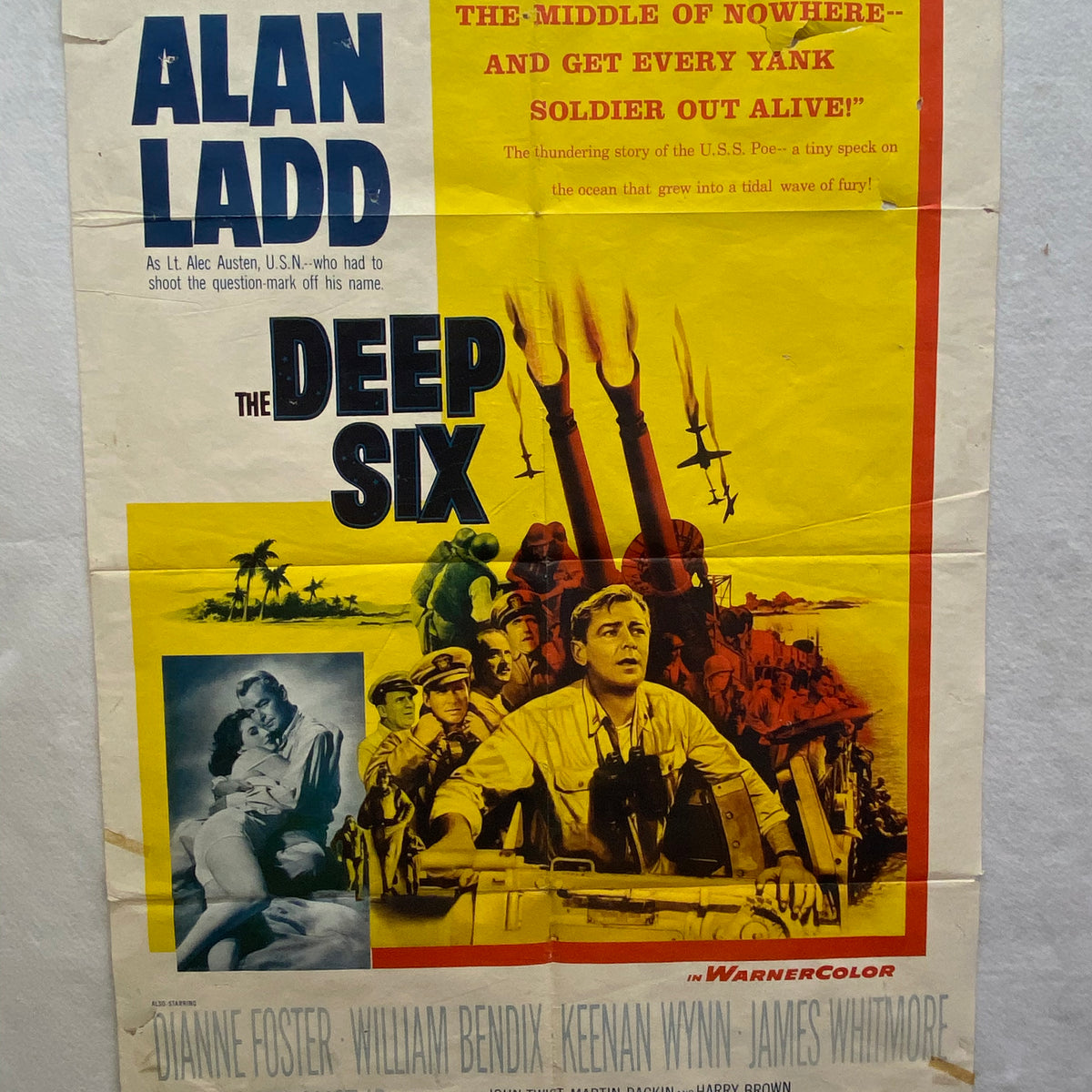 1958 The Deep Six Original 1SH Movie Poster 27 x 41 Alan Ladd