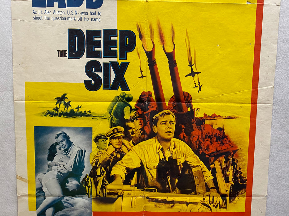 1958 The Deep Six Original 1SH Movie Poster 27 x 41 Alan Ladd, Dianne Foster   - TvMovieCards.com