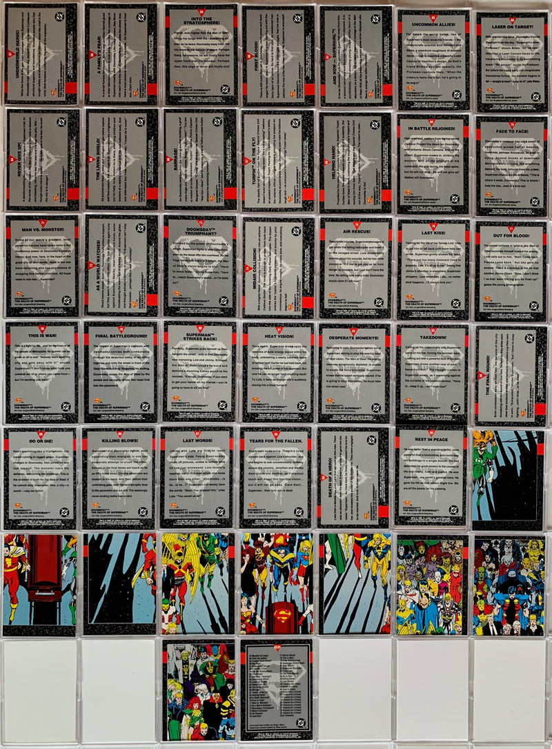 Superman Doomsday The Death of Superman Base Card Set 100 Cards Skybox 1992   - TvMovieCards.com