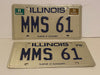 1979 Illinois License Plate Vanity Pair #MMS 61 Passenger Tag YOM Ford Chevy   - TvMovieCards.com