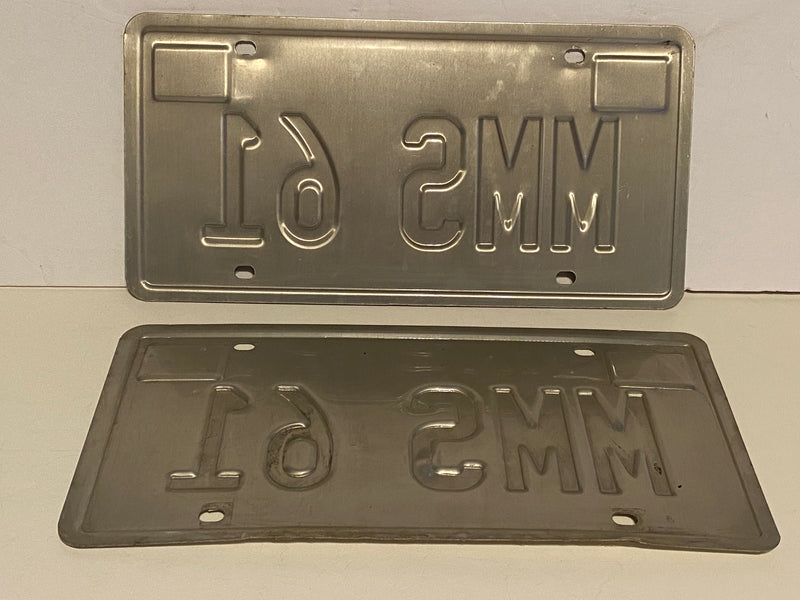 1979 Illinois License Plate Vanity Pair #MMS 61 Passenger Tag YOM Ford Chevy   - TvMovieCards.com