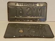 1977 Illinois License Plate Vanity Pair #MMS 61 Passenger Tag YOM Ford Chevy   - TvMovieCards.com