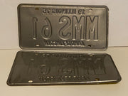 1975 Illinois License Plate Vanity Pair #MMS 61 Passenger Tag YOM Ford Chevy   - TvMovieCards.com