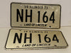 1971 Illinois License Plate Pair #NH 164 Passenger Tag YOM Ford Chevy   - TvMovieCards.com