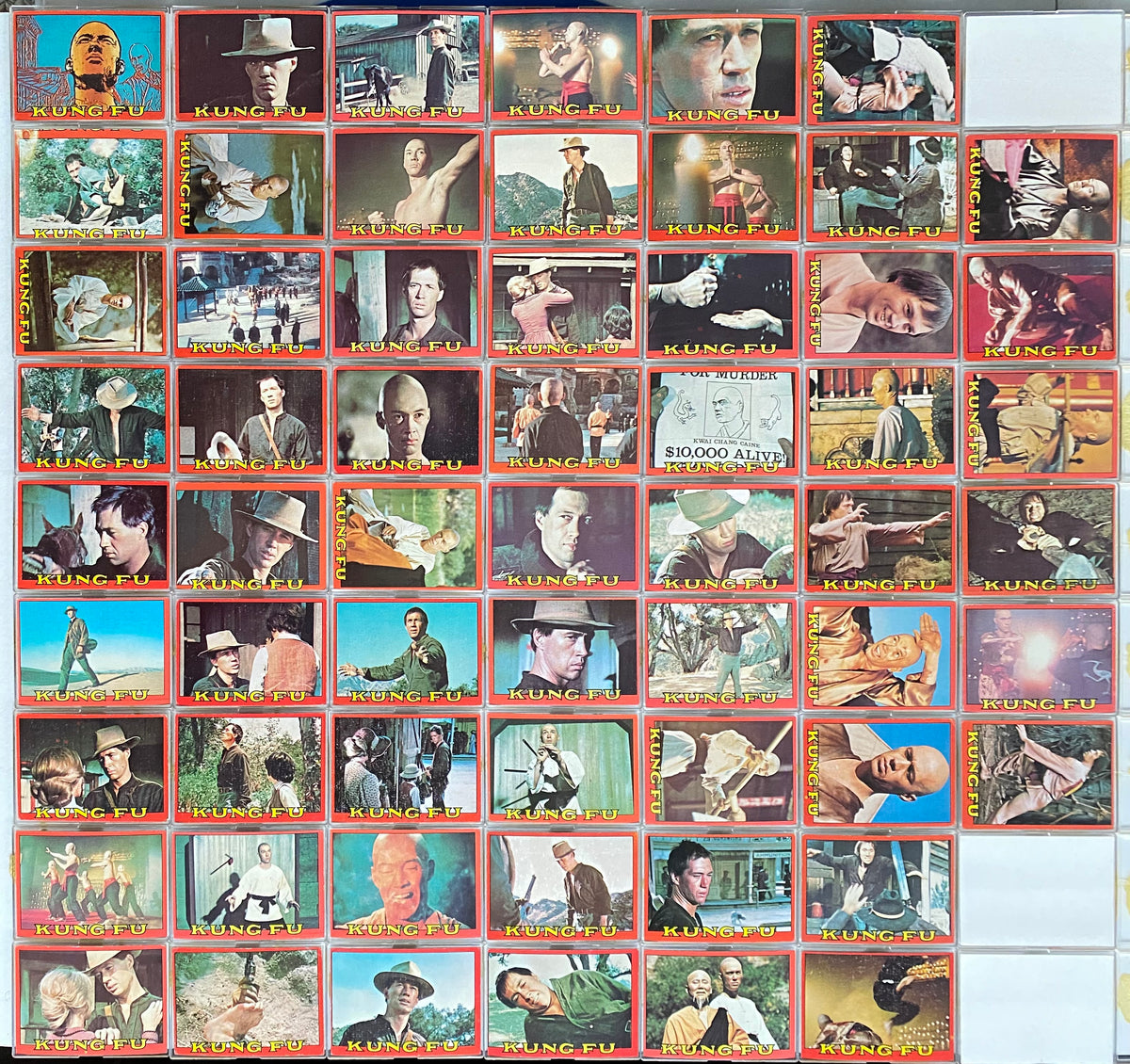 1973 Kung Fu Tv Show Vintage Trading Card Set Complete Set