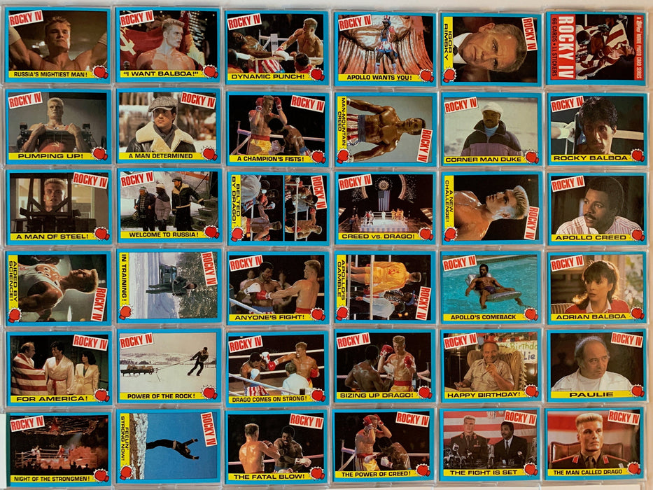 Rocky IV Movie Vintage Card and Sticker Set 66 Cards and 11 Stickers Topps 1985   - TvMovieCards.com