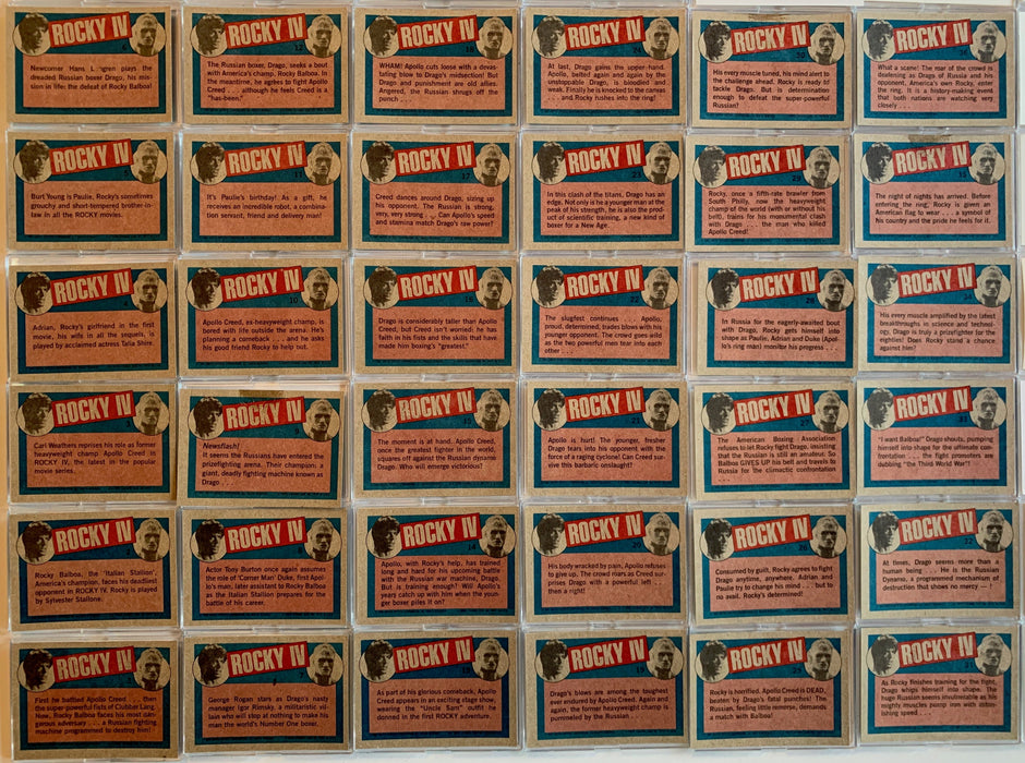Rocky IV Movie Vintage Card and Sticker Set 66 Cards and 11 Stickers Topps  1985