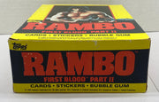 1985 Rambo First Blood Part II Wax Vintage Trading Card Box 36 Packs FULL   - TvMovieCards.com