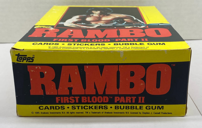 1985 Rambo First Blood Part II Wax Vintage Trading Card Box 36 Packs FULL   - TvMovieCards.com