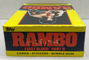 1985 Rambo First Blood Part II Wax Vintage Trading Card Box 36 Packs FULL   - TvMovieCards.com