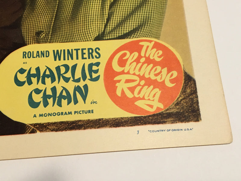 Original Charlie Chan - The Chinese Ring Lobby Card #3 Roland Winters Moreland   - TvMovieCards.com