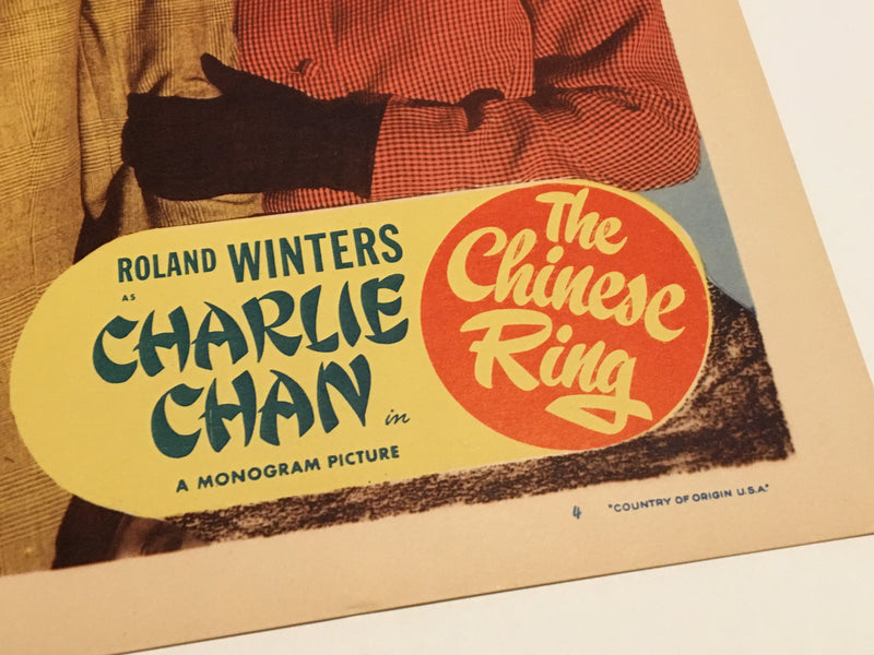 Original Charlie Chan - The Chinese Ring Lobby Card #4 Roland Winters Moreland   - TvMovieCards.com