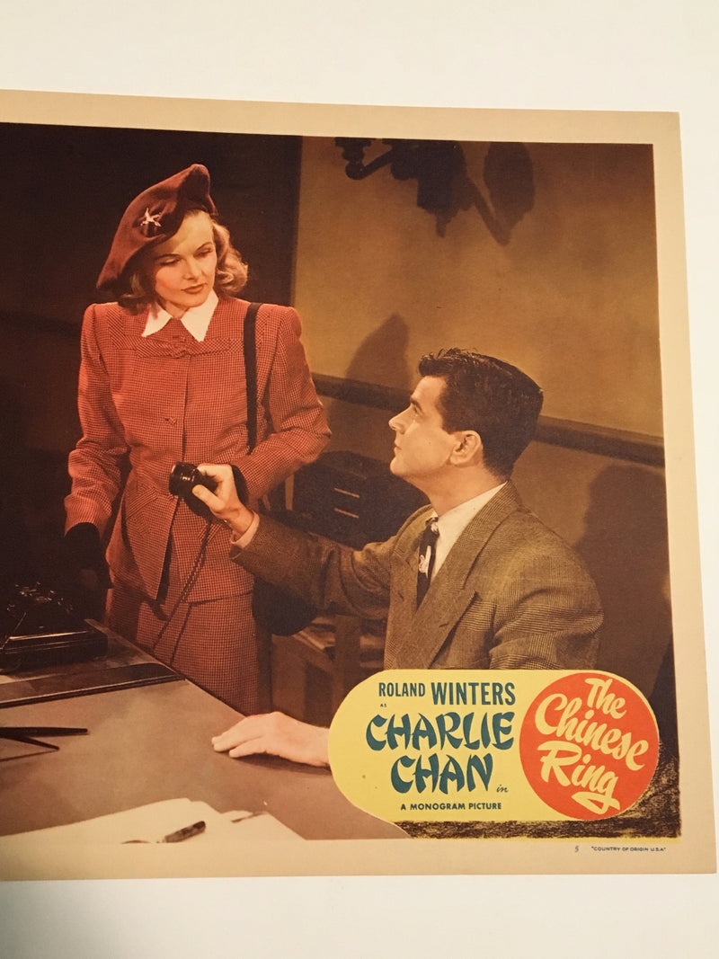 Original Charlie Chan - The Chinese Ring Lobby Card #5 Roland Winters Moreland   - TvMovieCards.com
