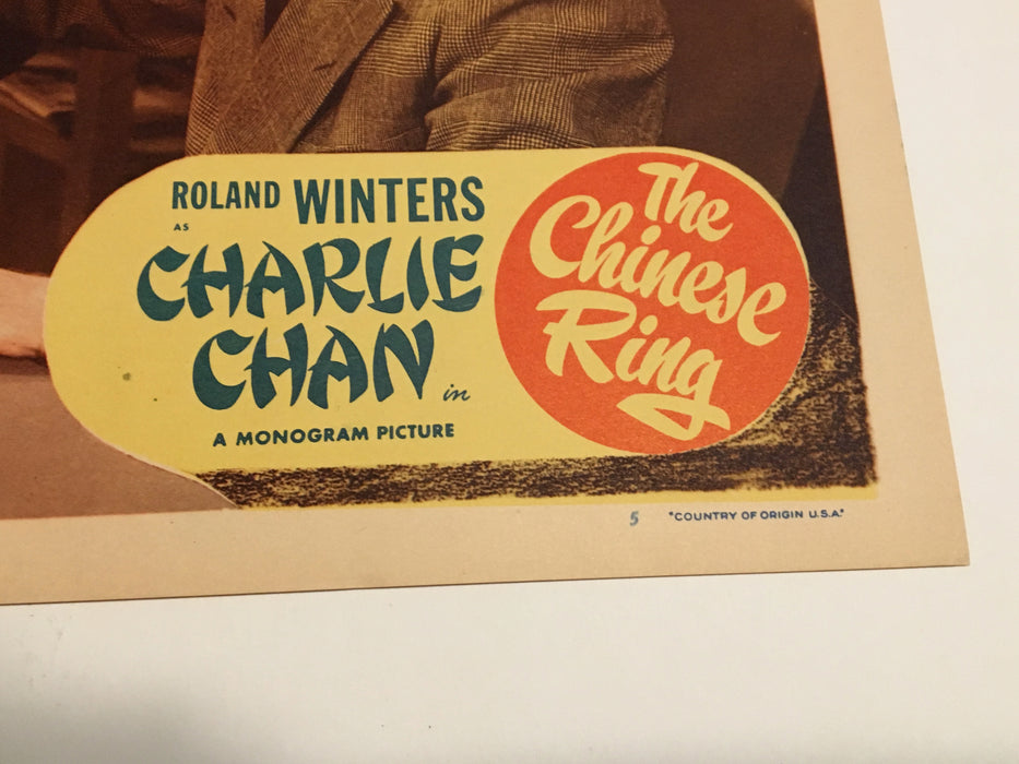 Original Charlie Chan - The Chinese Ring Lobby Card #5 Roland Winters Moreland   - TvMovieCards.com