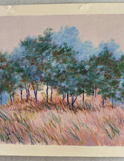 MARJORIE ALLEGRETTI (20TH CENTURY) Pink / Green Landscape Lithograph Signed   - TvMovieCards.com