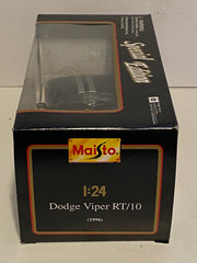 Maisto 1/24 Scale Diecast 1996 Dodge Viper RT/10 Black/Silver Stripes 31914   - TvMovieCards.com