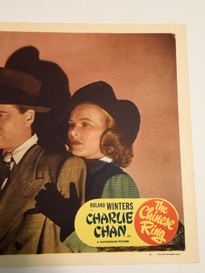 Original Charlie Chan - The Chinese Ring Lobby Card #6 Roland Winters Moreland   - TvMovieCards.com