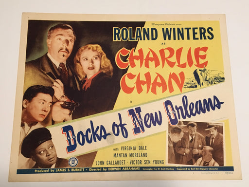 Original Charlie Chan Docks of New Orleans Lobby Card #1 Roland Winters Moreland   - TvMovieCards.com