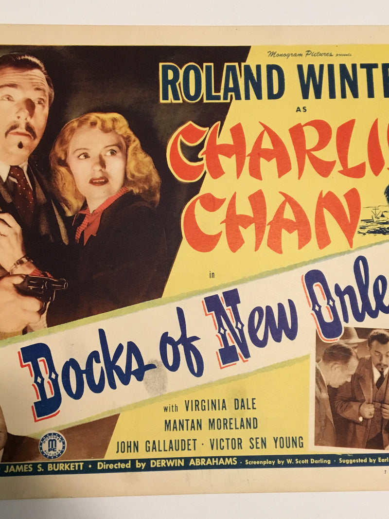 Original Charlie Chan Docks of New Orleans Lobby Card #1 Roland Winters Moreland   - TvMovieCards.com