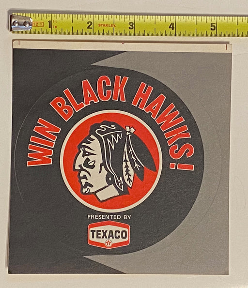 Vintage 1970s Chicago Blackhawks "Win Black Hawks Texaco" Sticker NOS   - TvMovieCards.com