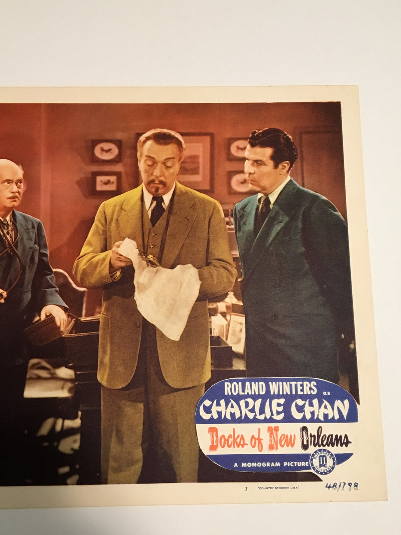 Original Charlie Chan Docks of New Orleans Lobby Card #3 Roland Winters Moreland   - TvMovieCards.com