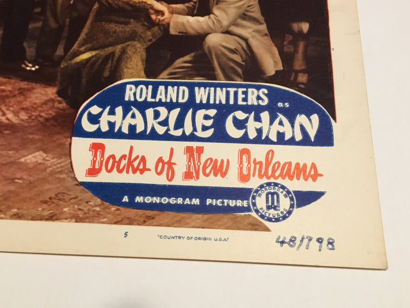 Original Charlie Chan Docks of New Orleans Lobby Card #5 Roland Winters Moreland   - TvMovieCards.com