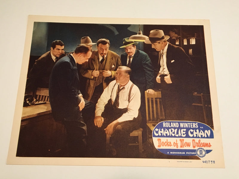 Original Charlie Chan Docks of New Orleans Lobby Card #7 Roland Winters Moreland   - TvMovieCards.com