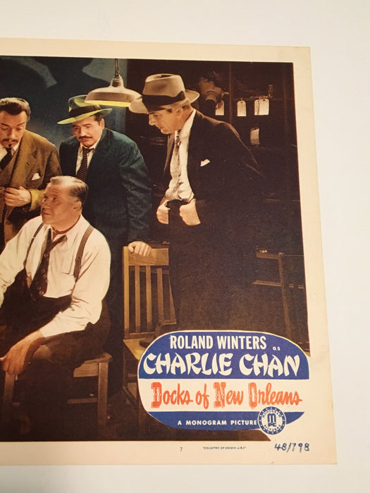 Original Charlie Chan Docks of New Orleans Lobby Card #7 Roland Winters Moreland   - TvMovieCards.com