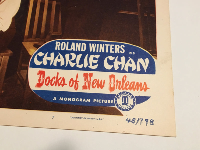 Original Charlie Chan Docks of New Orleans Lobby Card #7 Roland Winters Moreland   - TvMovieCards.com