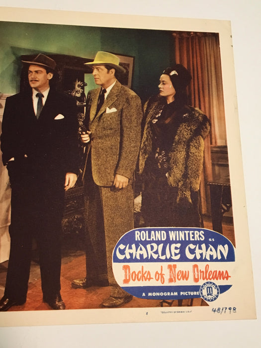 Original Charlie Chan Docks of New Orleans Lobby Card #8 Roland Winters Moreland   - TvMovieCards.com