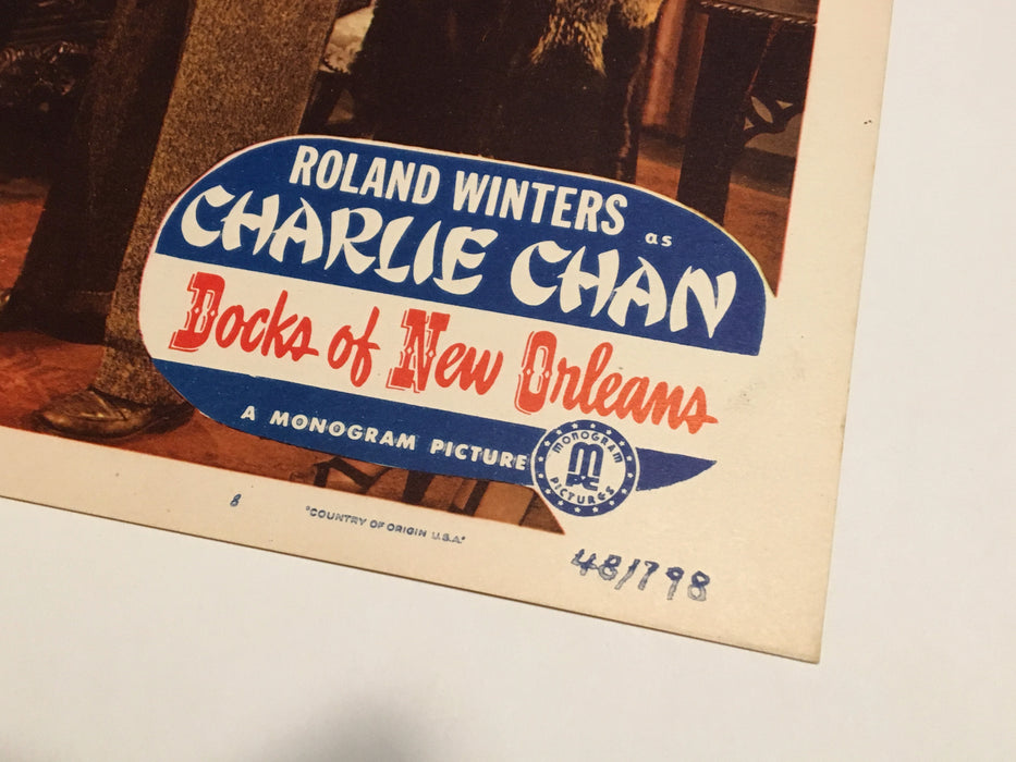 Original Charlie Chan Docks of New Orleans Lobby Card #8 Roland Winters Moreland   - TvMovieCards.com