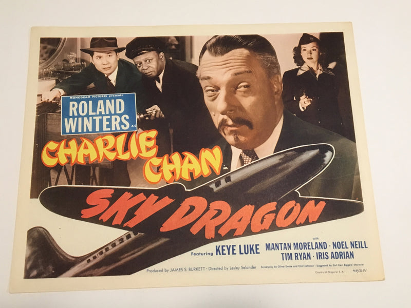 Original Charlie Chan - Sky Dragon Lobby Card #1 Roland Winters Mantan Moreland   - TvMovieCards.com