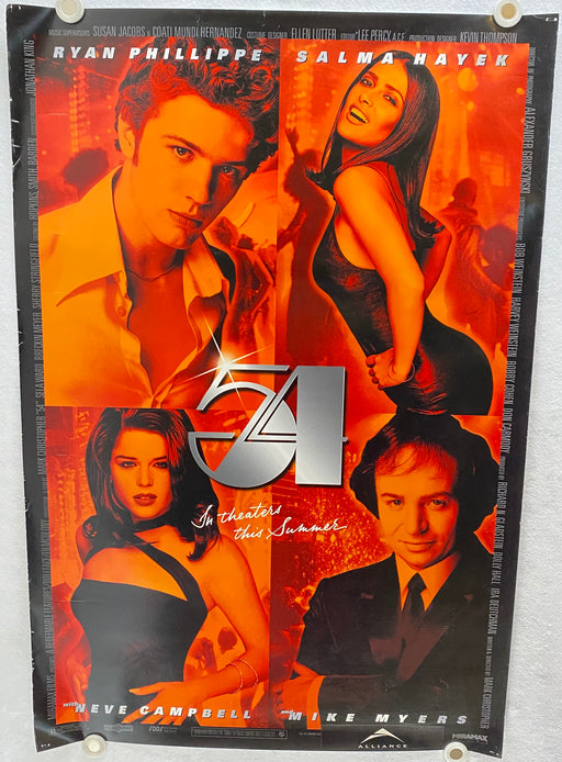 1998 "54" 1SH Movie Poster 27 x 40 Ryan Phillippe Salma Hayek Neve Campbell   - TvMovieCards.com