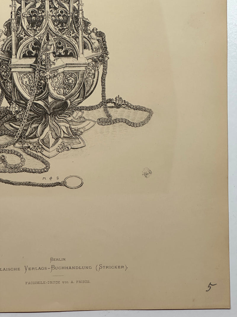 19th Century Decorative Art Ornament Lithograph Portfolio Print Germany 1877 #4   - TvMovieCards.com